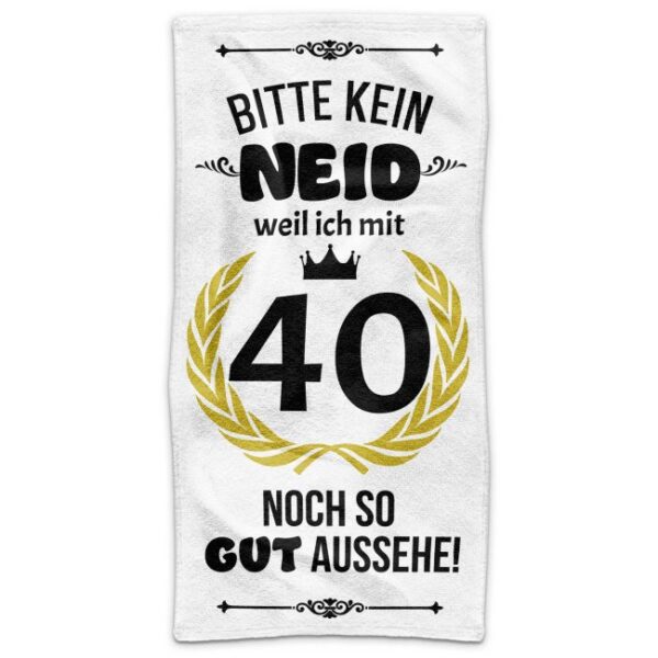 Du suchst ein praktisches und persönliches Geschenk zum 40. Geburtstag? Ein bedrucktes Geburtstags-Handtuch mit lustigem Spruch ist da genau das...