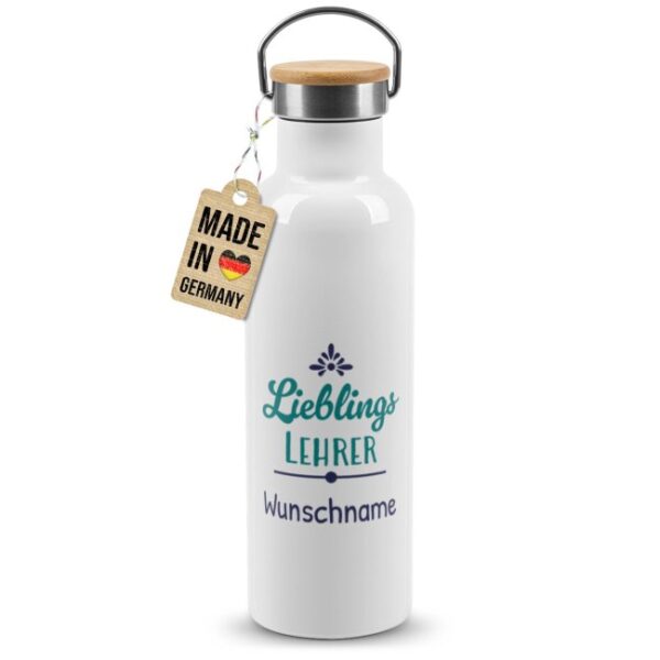 Hochwertige Trinkflasche personalisieren als Abschiedsgeschenk für den Lieblingslehrer - ein individuelles und praktisches Geschenk für Lehrer