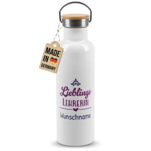 Hochwertige Trinkflasche personalisieren als Abschiedsgeschenk für die Lieblingslehrerin - ein individuelles und praktisches Geschenk für die...