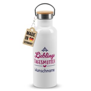 Hochwertige Trinkflasche personalisieren als Abschiedsgeschenk für die Lieblings-Tagesmutter - ein individuelles und praktisches Geschenk für die...