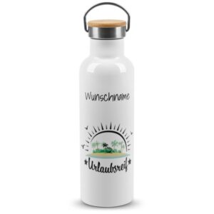 Du bist Urlaubsreif? Dann benötigst Du unbedingt diese hochwertige Edelstahl Trinkflasche für unterwegs - die personalisierbare Outdoor...