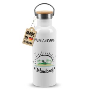 Du bist Urlaubsreif? Dann benötigst Du unbedingt diese hochwertige Edelstahl Trinkflasche für unterwegs - die personalisierbare Outdoor...