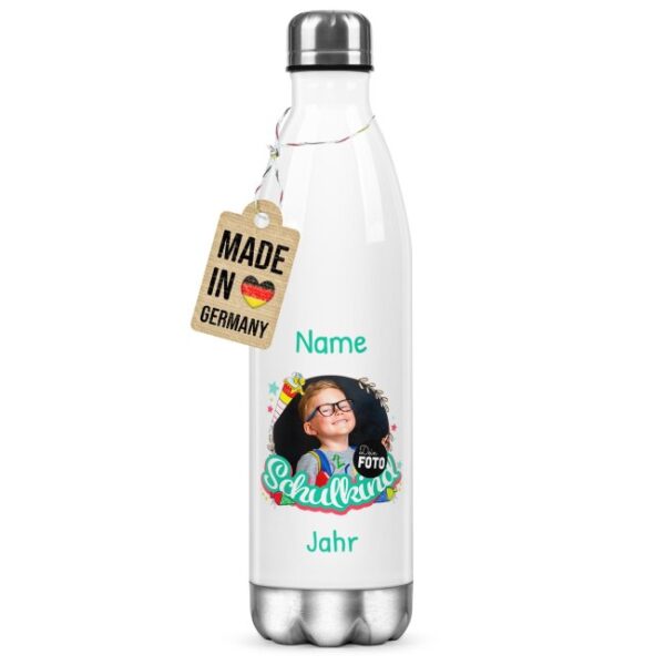 Bist du auf der Suche nach einem unverwechselbaren Geschenk zur Einschulung? Dann ist unsere personalisierbare Edelstahl-Trinkflasche für Mädchen...