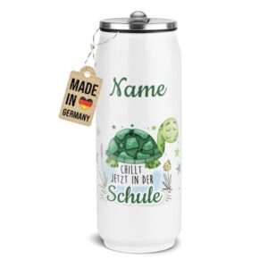 Unsere Trinkflasche mit Spruch - Chillt jetzt in der Schule - ist perfekt für den Schulalltag