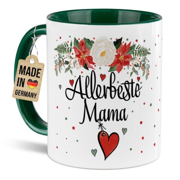 Liebevoll gestaltete Weihnachtstasse für Deine Mama als hübsche Geschenkidee für die Adventszeit. Perfekt für Kaffee