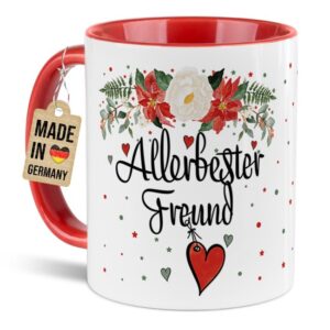 Liebevoll gestaltete Weihnachtstasse für Deinen Freund als hübsche Geschenkidee für die Adventszeit. Perfekt für Kaffee