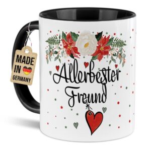 Liebevoll gestaltete Weihnachtstasse für Deinen Freund als hübsche Geschenkidee für die Adventszeit. Perfekt für Kaffee