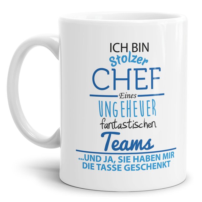 Diese hochwertige Chef-Tasse mit lustigem Spruch ist das perfekte Geschenk für den besten Chef von seinem Team. Ob im Büro oder für das Zuhause -...