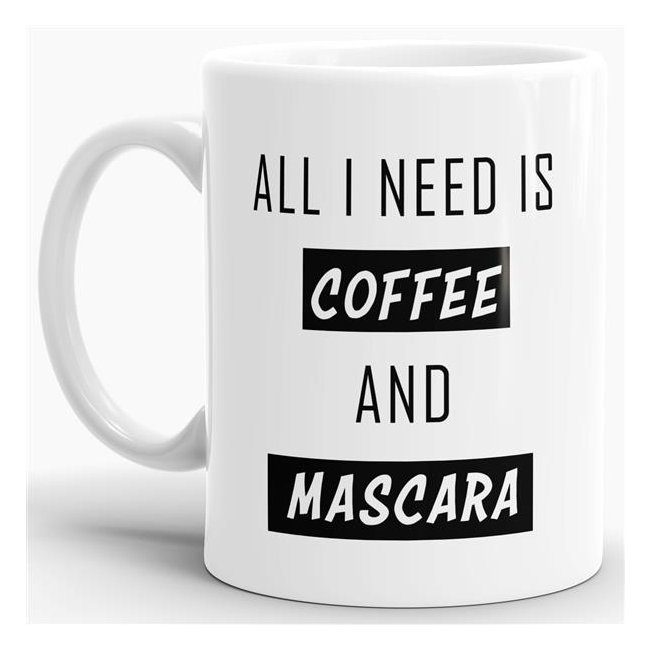 Das Leben manchmal nicht so ernst nehmen können Sie mit unserer verrückten Keramik Tasse mit lustigem Spruch -Coffee and Mascara. Eine lustige...