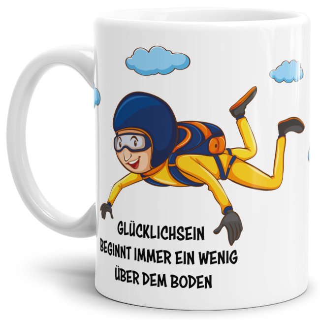 Das Leben manchmal nicht so ernst nehmen können Sie mit unserer verrückten Keramik Tasse mit lustigem Spruch -Fallschirmspringer. Eine lustige...