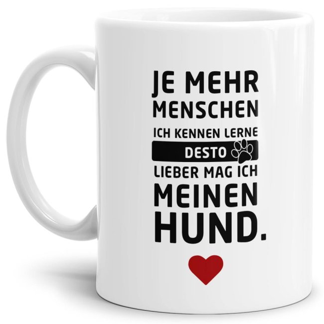 Das Leben manchmal nicht so ernst nehmen können Sie mit unserer verrückten Keramik Tasse mit lustigem Spruch - Mensch oder Hund. Eine lustige...