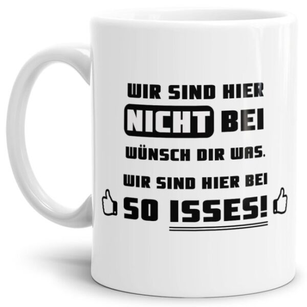 Das Leben manchmal nicht so ernst nehmen können Sie mit unserer verrückten Keramik Tasse mit lustigem Spruch - nicht bei Wünsch dir was. Eine...