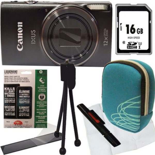 Canon Ixus 285 HS schwarz Set Angebot Tasche türkis Vollformat-Digitalkamera