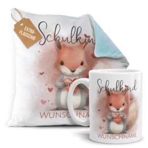 Du bist auf der Suche nach einem passenden Geschenk zur Einschulung? Dann liegst du mit diesem Geschenk-Set bedruckt mit süßem Tiermotiv -Hase-...