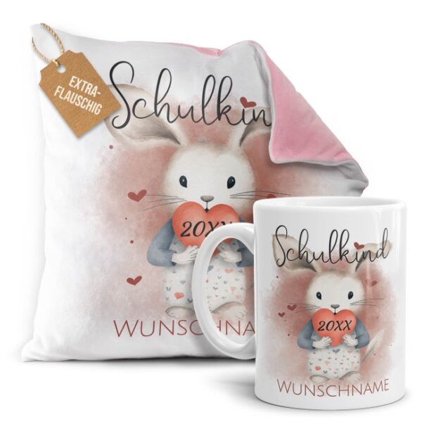 Du bist auf der Suche nach einem passenden Geschenk zur Einschulung? Dann liegst du mit diesem Geschenk-Set bedruckt mit süßem Tiermotiv -Hase-...