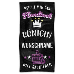 Die Königin will saunieren! Dieses lustige Sauna Handtuch braucht unbedingt jede weibliche Saunagängerin - Unser hochwertiges