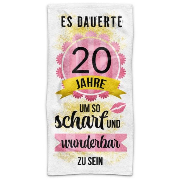 Du brauchst unbedingt eine individuelle Geschenkidee zum 20. Geburtstag? Unser bedrucktes Geburtstags-Handtuch mit lustigem Spruch ist da genau das...