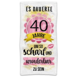 Du brauchst unbedingt eine individuelle Geschenkidee zum 40. Geburtstag? Unser bedrucktes Geburtstags-Handtuch mit lustigem Spruch ist da genau das...