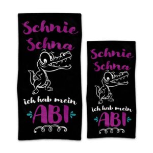 Lustig bedrucktes Handtuch mit Spruch als Abi Geschenk - Schni Schna