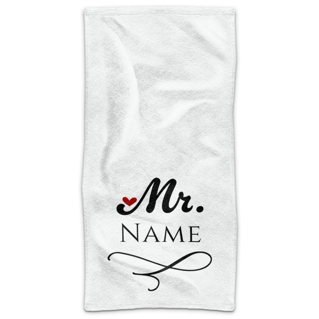 Eine praktische und individuelle Geschenkidee zum Hochzeitstag ist dieses personalisierbare Handtuch mit dem Aufdruck Mr." in der Größe 100 x 50..."