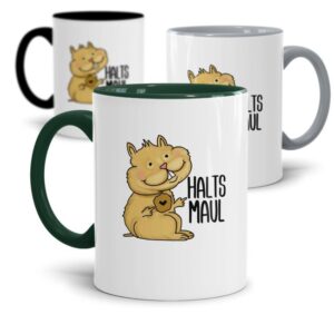 Freche Hamster-Tasse mit frechem Statement - Halts Maul- lustiger Kaffeebecher als Geschenkidee für Kollegen und Freunde mit Humor oder als lustige...