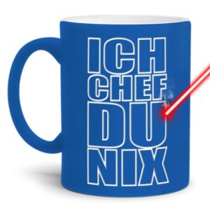 Gravierte Tasse mit Spruch - Ich Chef