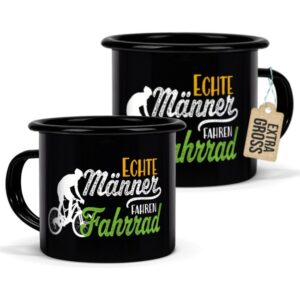 Du bist auf der Suche nach einem besonderen Geschenk für einen Mann der gerne Fahrrad fährt? Dann ist diese besondere Tasse aus schwarzer Emaille...