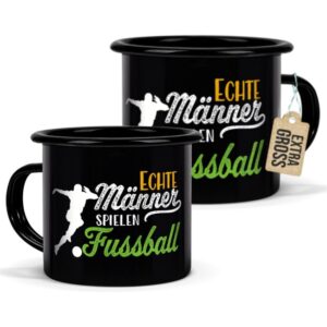 Du bist auf der Suche nach einem besonderen Geschenk für einen echten Fußball-Fan? Dann ist diese besondere Fußball-Tasse aus schwarzer Emaille die...