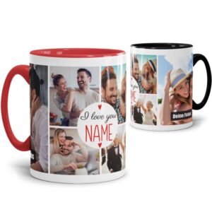 Wunderschöner Kaffeebecher personalisierbar mit sechs Fotos für Deinen Lieblingsmenschen. Persönliches Geschenk und eine ganz besondere...