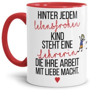 Diese Spruchtasse ist das perfekte Geschenk für die Lehrerin zum Abschied oder zum Schulwechsel. Verschenke die hochwertige Keramiktasse mit Spruch...