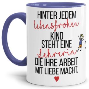 Diese Spruchtasse ist das perfekte Geschenk für die Lehrerin zum Abschied oder zum Schulwechsel. Verschenke die hochwertige Keramiktasse mit Spruch...