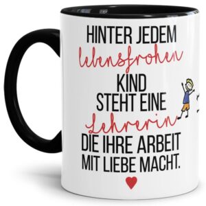 Diese Spruchtasse ist das perfekte Geschenk für die Lehrerin zum Abschied oder zum Schulwechsel. Verschenke die hochwertige Keramiktasse mit Spruch...