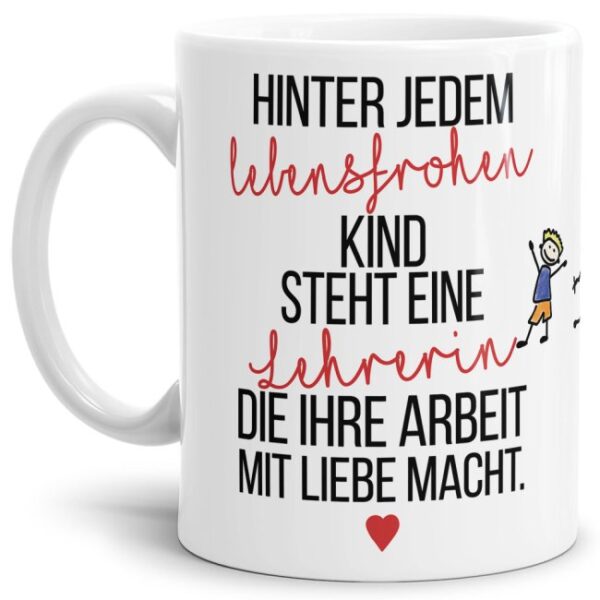 Diese Spruchtasse ist das perfekte Geschenk für die Lehrerin zum Abschied oder zum Schulwechsel. Verschenke die hochwertige Keramiktasse mit Spruch...