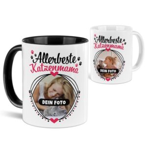 Hier kannst du eine süße Tasse mit dem Lieblingsfoto deines Vierbeiners ganz einfach selbst gestalten. Das ideale Geschenk für Katzenmamas