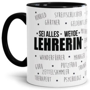 Diese Spruchtasse ist das perfekte Geschenk für die Lehrerin zum Abschied oder zum Schulwechsel. Verschenke die hochwertige Keramiktasse mit Spruch...