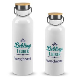 Hochwertige Trinkflasche personalisieren als Abschiedsgeschenk für den Lieblingslehrer - ein individuelles und praktisches Geschenk für Lehrer