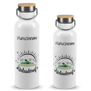 Du bist Urlaubsreif? Dann benötigst Du unbedingt diese hochwertige Edelstahl Trinkflasche für unterwegs - die personalisierbare Outdoor...