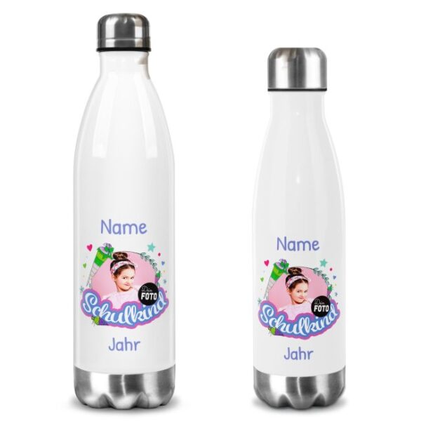 Bist du auf der Suche nach einem unverwechselbaren Geschenk zur Einschulung? Dann ist unsere personalisierbare Edelstahl-Trinkflasche für Mädchen...