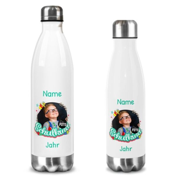 Bist du auf der Suche nach einem unverwechselbaren Geschenk zur Einschulung? Dann ist unsere personalisierbare Edelstahl-Trinkflasche für Mädchen...