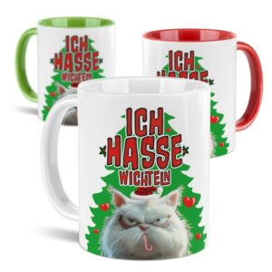 Unsere lustige Weihnachtstasse Ich hasse Wichteln" ist das perfekte Wichtelgeschenk für jede Wichtelparty. Wenn du nicht weißt