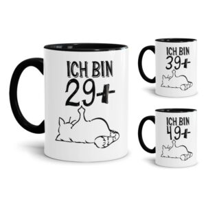 Lustig bedruckter Kaffeebecher mit Spruch zum Geburtstag - besondere Geburtstagstasse mit frechem Kater-Motiv - witzig als Geschenk für den besten...